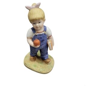 Vintage 1985 Denim Days Porcelain statue blue